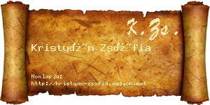 Kristyán Zsófia névjegykártya